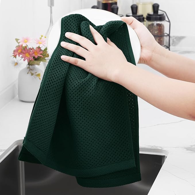 Homaxy 100% Cotton Waffle Weave Kitchen Dish Towels 12-Pack, Ultra Soft - Image 4