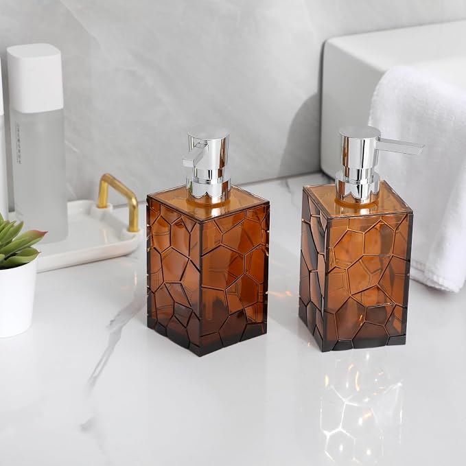 Hand Soap Dispenser, Amber | BPA-Free, Plastic Empty Liquid Container - Image 2