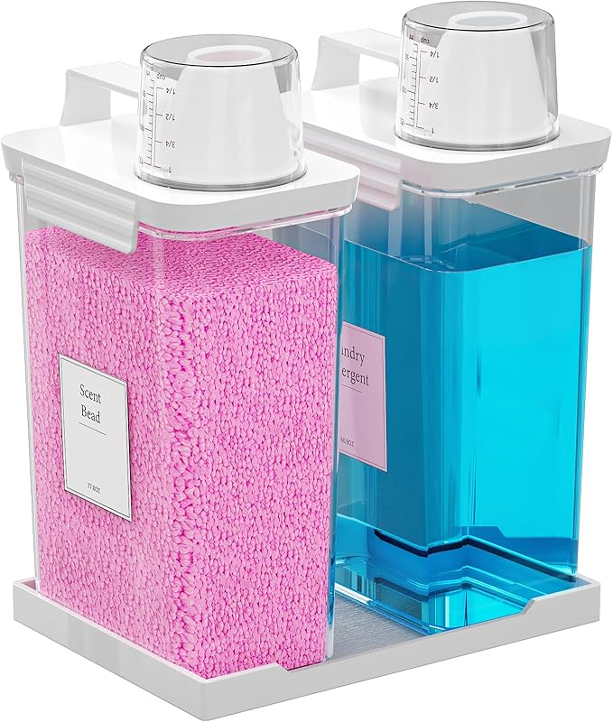 77.8OZ Laundry Detergent Dispenser Container, 2 Pack Liquid Laundry Dispenser by Hordely