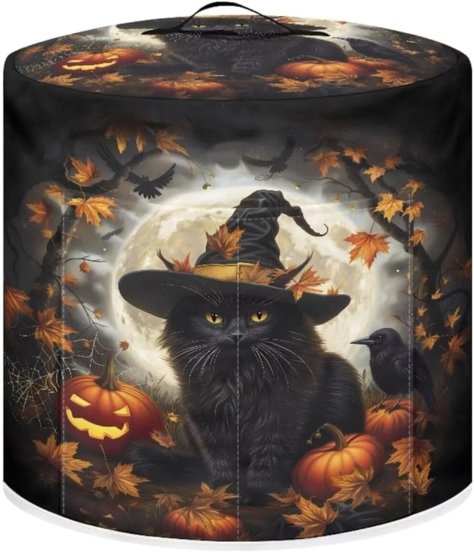 8 Quart Pressure Cooker Dust Cover Accessories Kitchen Appliance Dust & Stains Protection Air Fryer Rice Cooker Cover Halloween Horror Black Cat