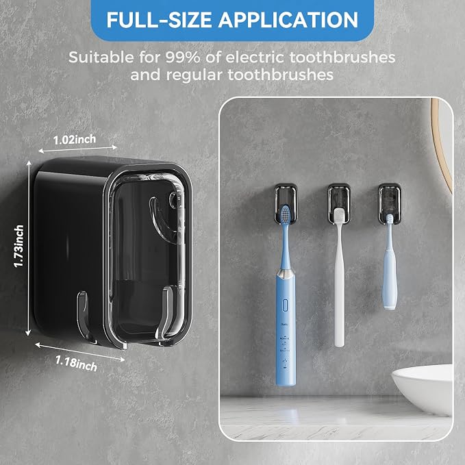 MOPMS Single Slot Toothbrush Holders Wall Mounted - Image 5