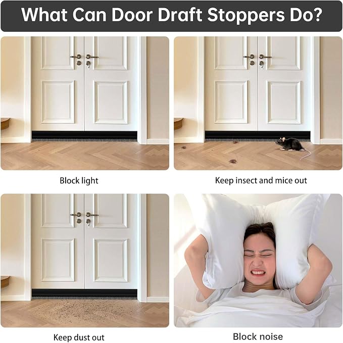 Self-Adhesive Brush Door Sweep, 39.37" L x 1" W, Blocks Dust and Noise - Image 5