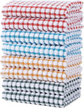 Oeleky Cotton Kitchen Towels 8 Pack, 15x26 Checkered Dish Towels by OELEKY