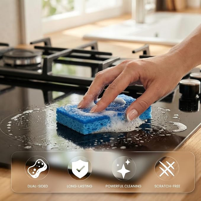 Metflavor Kitchen Sponges, Dual-Sided Non-Scratch Scrub Sponge | Dish Scrubber - Image 7