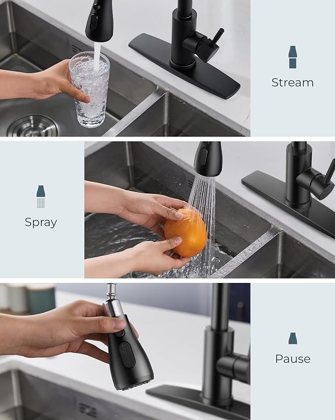 FORIOUS Black Kitchen Faucet - Image 3
