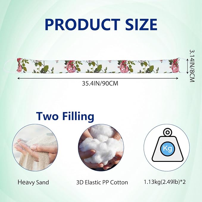 2 Pack 36 Inch 2.8 Inch Wide Slim Under Door Blocker Door Draft Stopper - Image 2