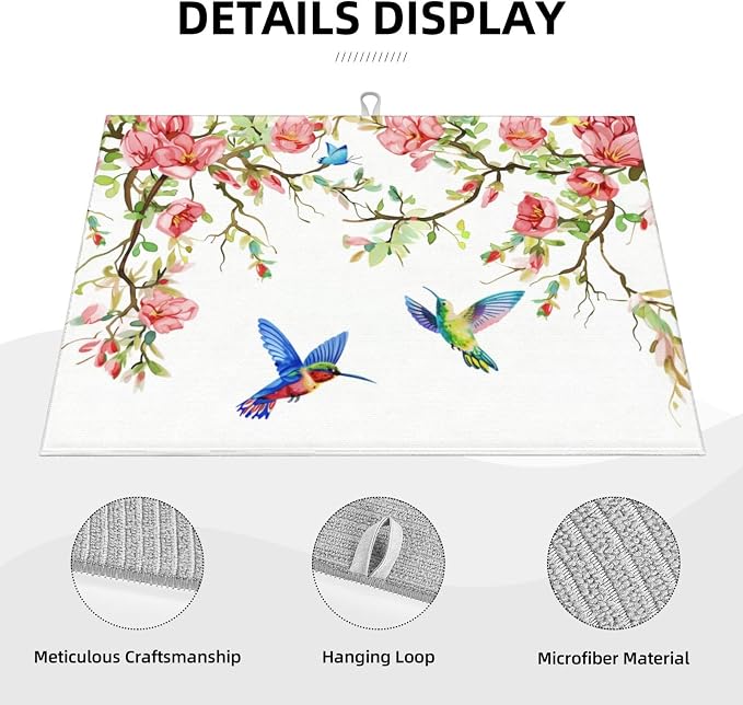 Hummingbird Butterfly Magnolia Dish Drying Mat - Image 3