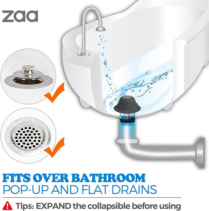 Bathtub Drain Strainer Silicone Bathroom Stopper Fixture Accessories | 2-Pack - Image 3