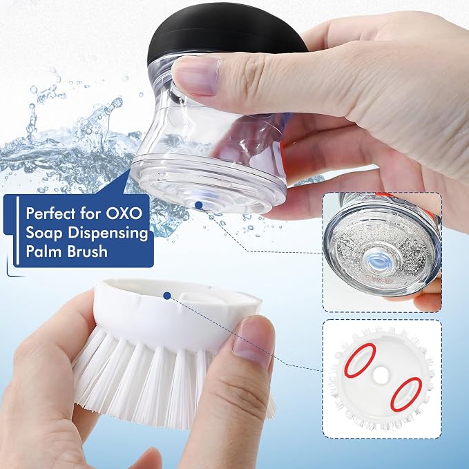 Palm Brush Refills for OXO Soap Dispensing Dish Brush | 4 Pack Cleaning - Image 2