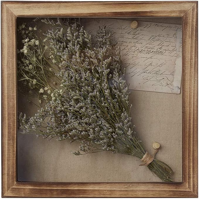 Freezing point Shadow Box Frame 10x10 Shadow Box Display Case with Linen Back Memorabilia Awards Medals Bouquet Photos Badge Baby Memory for Keepsakes Wedding Flower Pet Memorial Picture Flower