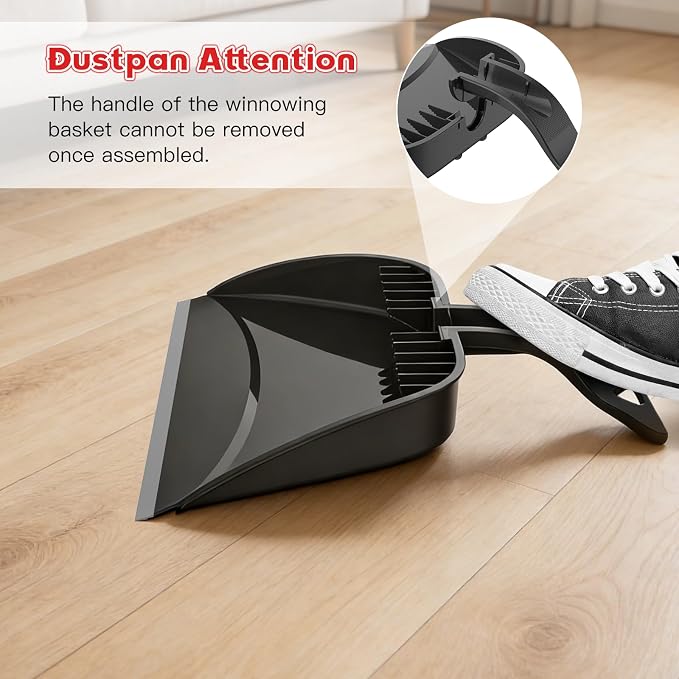 Broom and Step-on Dustpan Set, 59-in Adjustable Long Handle Broom - Image 5