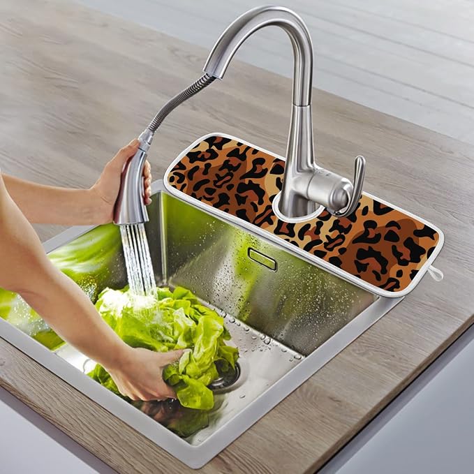 Sink Mat for Faucet Sink Splash Guard Faucet Handle Drip Catcher for Kitchen - Image 9