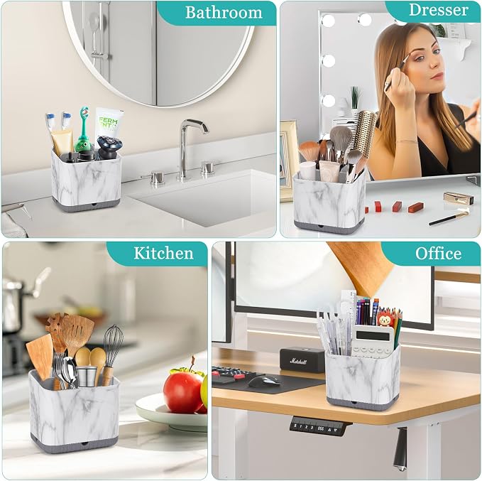 Toothbrush Holder for Bathrooms, Toothbrush Organizer | Easy To Clean, 4 Slots - Image 7