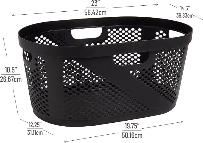 Mind Reader 40L Ventilated Laundry Baskets, Lightweight Clothes Hamper - Image 3