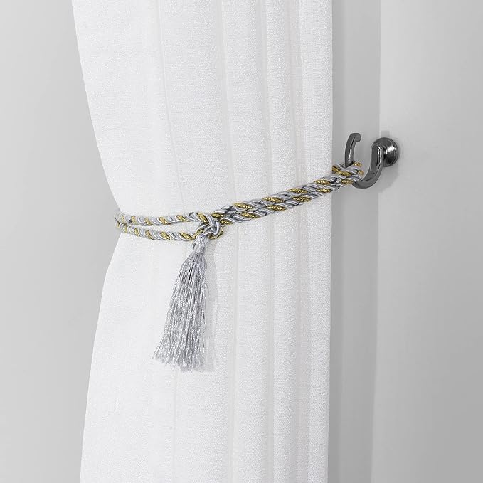 DeSS 2 Pack Curtain Holdbacks Curtain Tiebacks Hooks Wall Mounted Curtain Hooks - Image 5