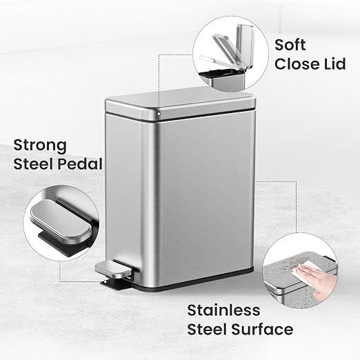 Cesun 2.6 Gallons Small Bathroom Trash Can - Image 4