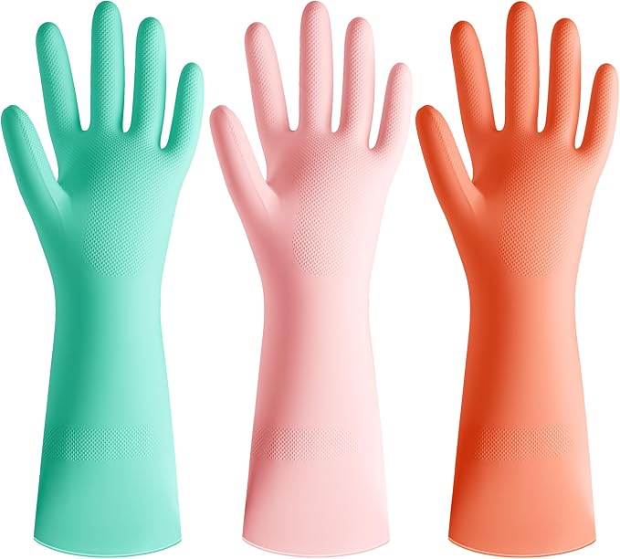 Rubber Cleaning Dishwashing Kitchen-Gloves by Unknown
