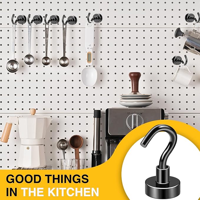 DIYMAG Magnetic Hooks 6pcs 30lbs+ Cruise Essentials 2026 Magnet Hook Black - Image 7