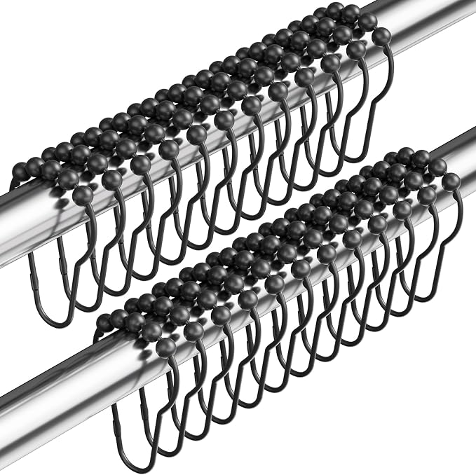 Shower Curtain Hooks, Decorative Rust Proof Stainless Steel Shower Curtain Hooks by Amazer