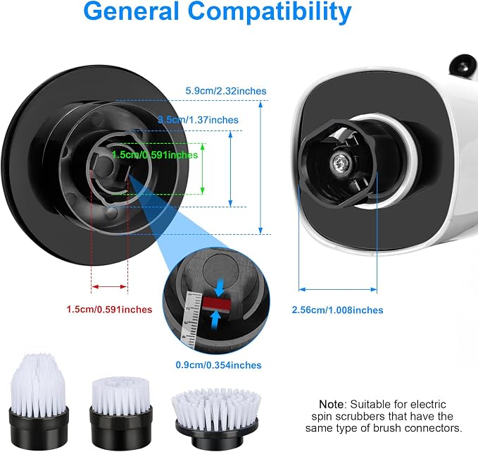 Electric Spin Scrubber Replacement Brush Heads, - Image 5