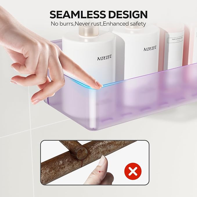 Nieifi Adhesive Shower Shelves, 5 Pieces - Image 3