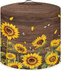 Pressure Cooker Cover Dust-Proof Kitchen Appliance Cover Air Fryer Cover for 3 Quart Instant Pot, with Handle and Pockets Keep Kitchen Appliance Clean Home Decor, Sunflower Bee Wood Grain
