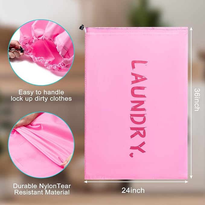 4 Pack Travel Laundry Bag, Extra Large Dirty Clothes Organizer - Image 3