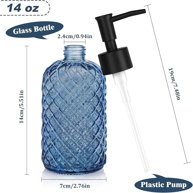 1 Pack 14oz Glass Soap Dispenser - Image 2