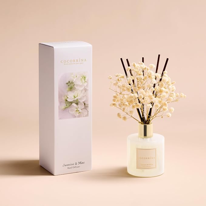 Reed Diffuser - Jasmine & Mint 6.7 Fl.oz Reed Diffuser Set - Image 2