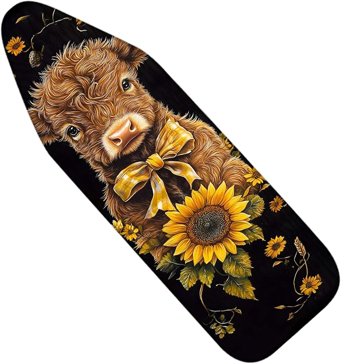 Nuxovilar Sunflower Calf Cotton Ironing Board Cover 15x54 Fabric by Nuxovilar