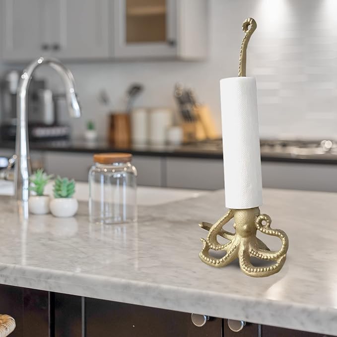 WallCharmers Gold Paper Towel Holder, Metal Toilet or Kitchen Paper Holder - Image 7