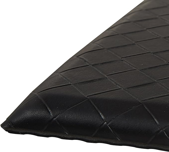 Amazon Basics Anti-Fatigue Standing Mat, Non-Slip, Comfort Mat for Home and Office, 20W x 36L x 0.6Th in, Geometric, Black, 5-Pack
