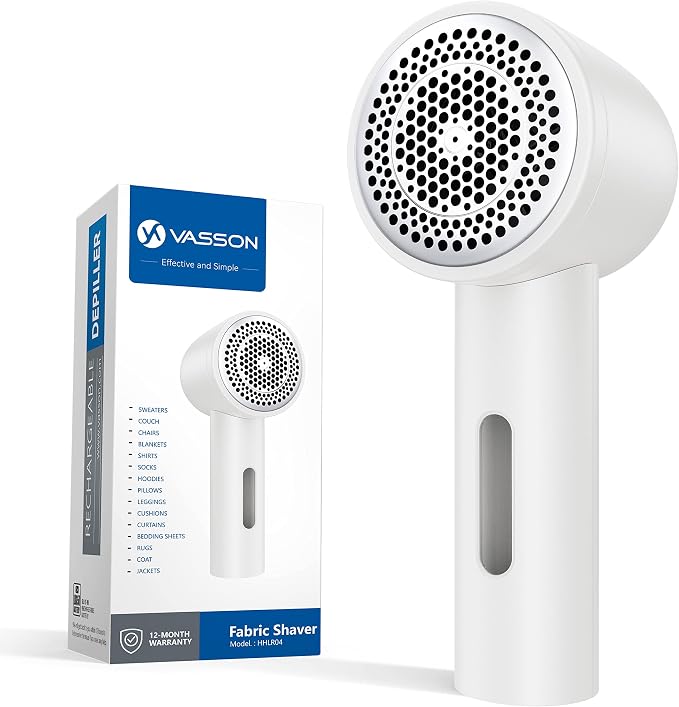 VASSON Large Fabric Shaver, Electric Sweater Depiller & Pilling Remover | Wide by VASSON
