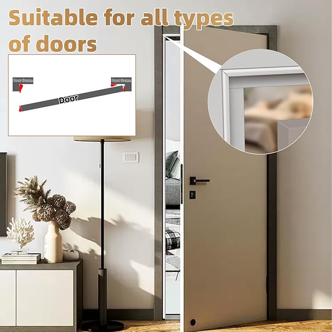 196” Wedge-Shape Foam Window Weather Stripping Door Seal Strip,Soundproofing Frame Winter Insulation Tape for Exterior Front Door,Noise Cancelling Window Inserts,Door Gap Filler Light Blocker,White