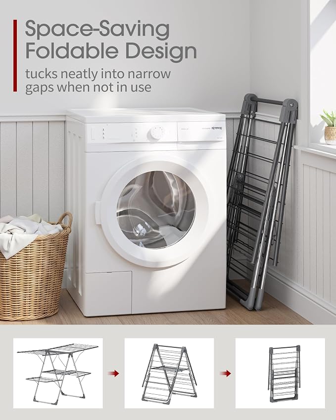 Sakugi Clothes Drying Rack, Foldable 2-Level - Image 3