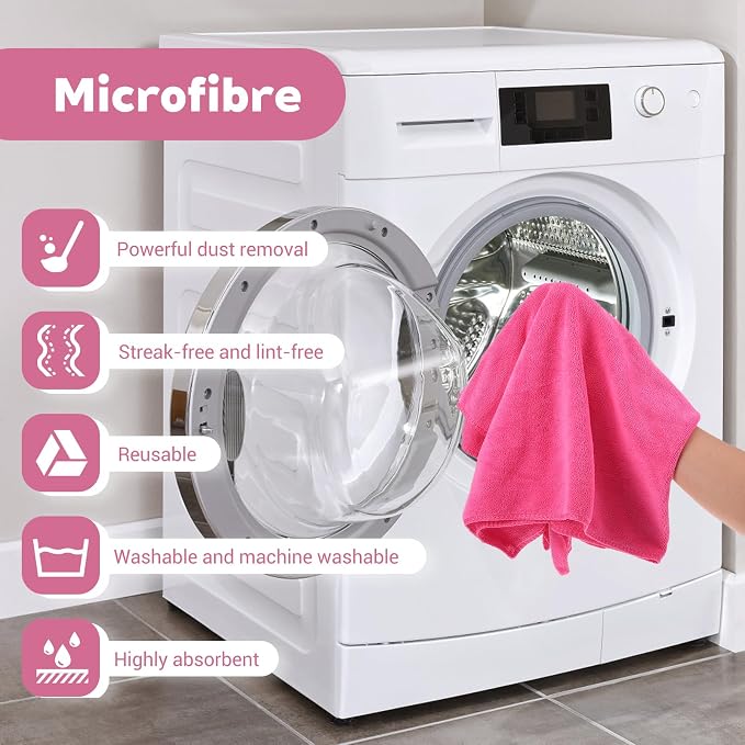 6 Pcs Multicolor Extra Large Microfiber Cleaning Cloth 30 x 20 Inch Reusable - Image 5