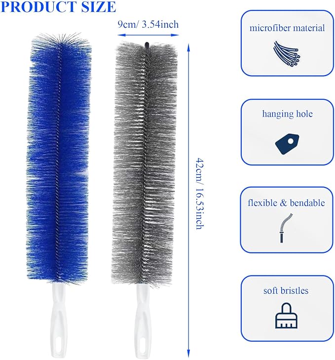 Qancesd 2 Pack Cobweb Dusters, Bendable Fan Cleaning Brush, Flexible Ceiling - Image 2