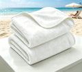 White Dual-Sided Microfiber Bath Towel, 2 Pack 48"x24" Ultra Absorbent Quick by Ecopandy