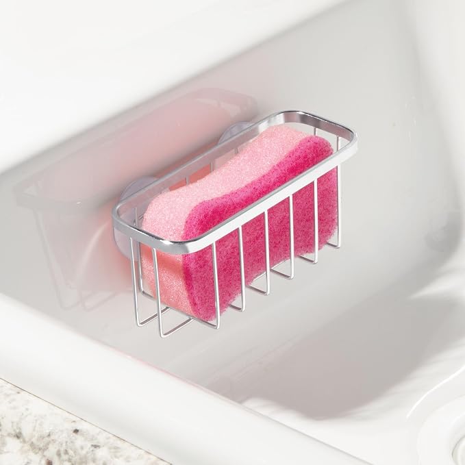 iDesign Stainless Steel Suction Sponge Holder - Image 5