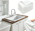 White Dual-Sided Microfiber Face Towels, Exfoliating Face Cloths by Ecopandy