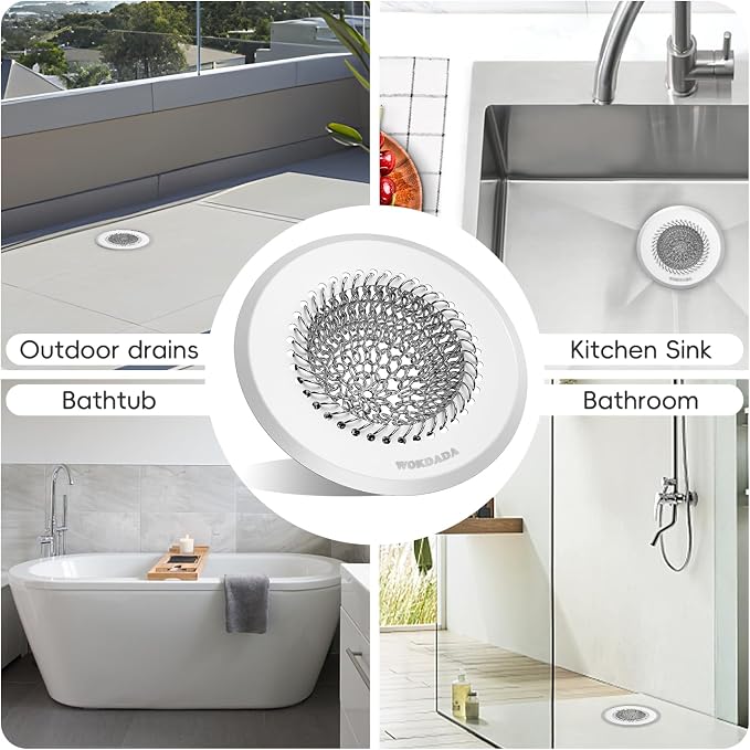 Hair Trap for Shower Drain, 4.4" Anti-Clog Tub Drain Cover, Anti-Clog Mesh - Image 6
