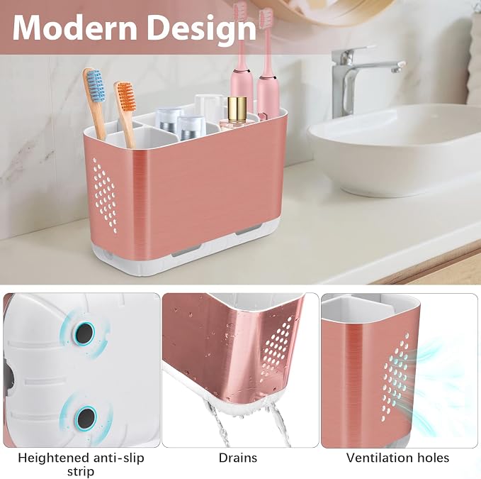 Boperzi Toothbrush Holders for Bathrooms Countertop, Electric Tooth Brush Holder - Image 3