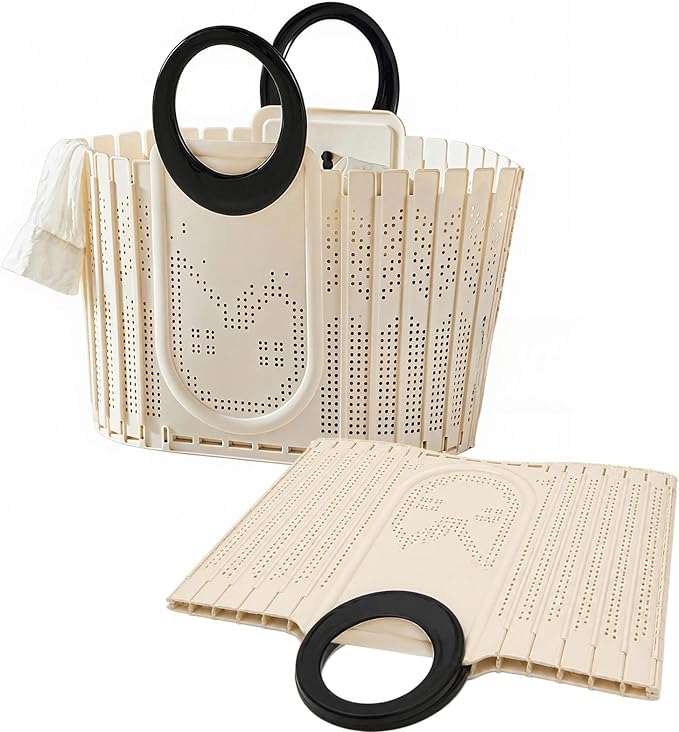 2 Pack Foldable Laundry Basket Hamper, 32L/8.45 Gallon | Flex Collapsible by COAINNER
