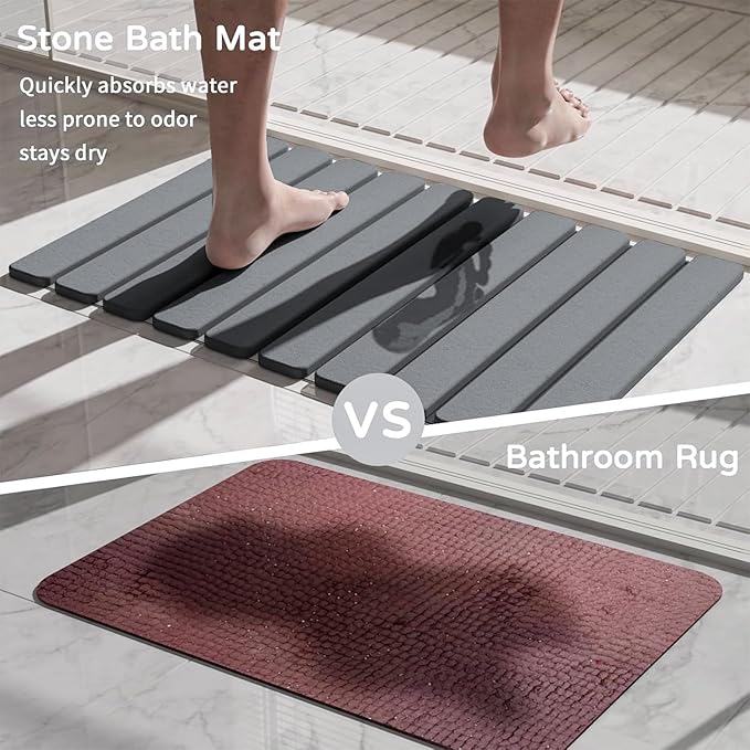 Foldable Stone Bath Mat, Diatomaceous Earth Stone Drying Mats - Image 6