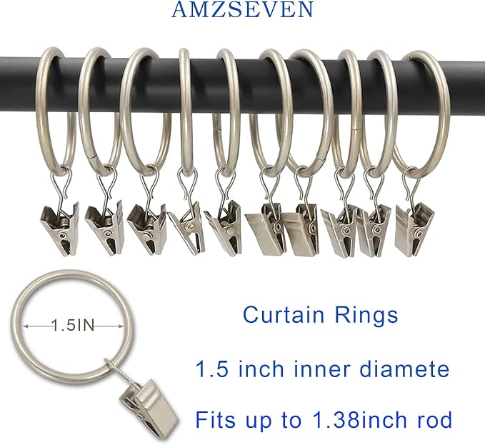 40 Pack Metal Curtain Rings - Image 6