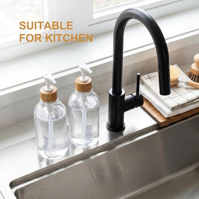 KASUNTING Clear Soap Dispenser, 2 Pack Plastic Dish Soap Dispenser - Image 7