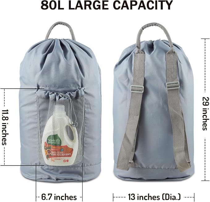 Seiritex Backpack Laundry Bag, Large Laundry Backpack - Image 2