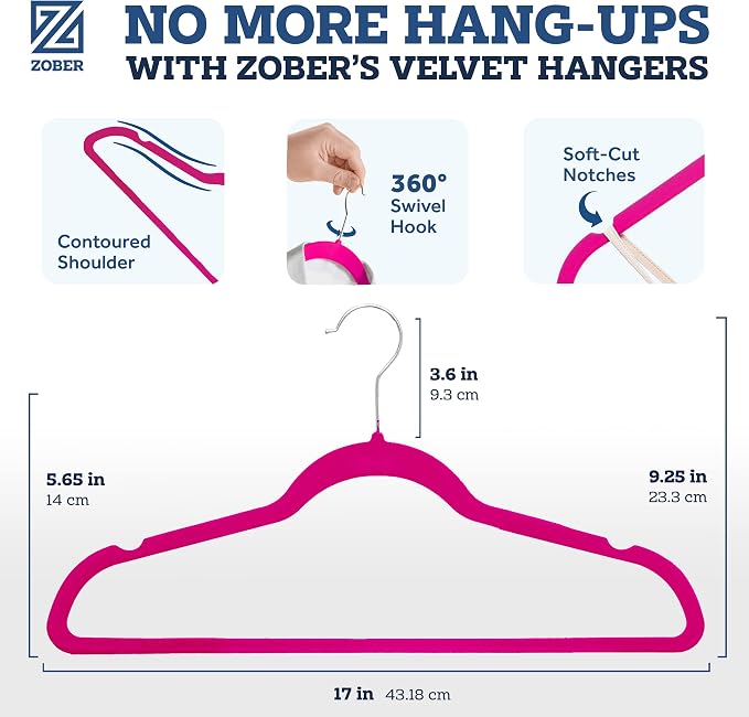Zober Velvet Hangers 50 Pack - Image 3