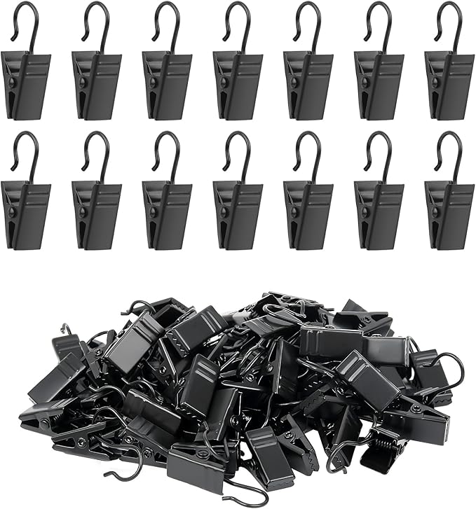 Curtain Clips Hooks, 100 Pack Stainless Iron Drapery Hooks Clips by Unknown
