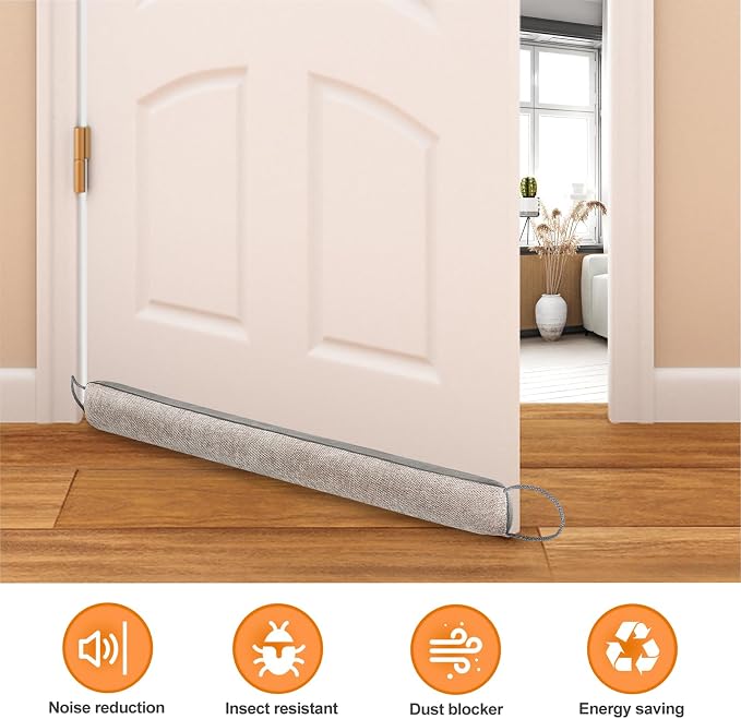 Weighted Door Draft Stopper, 38inch | Under Door Noise Blocker, Front Door - Image 4